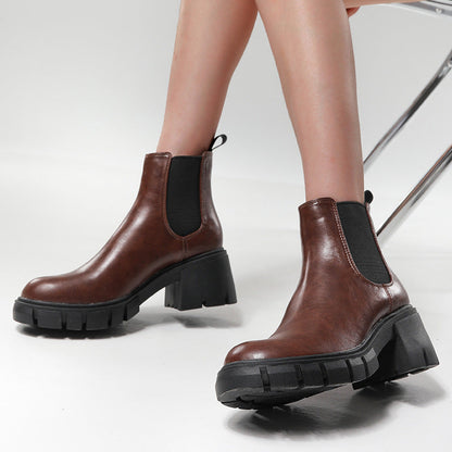 Stivali Donna Tacco Largo e Suola Spessa | Stivaletti Platform Eleganti e Comodi