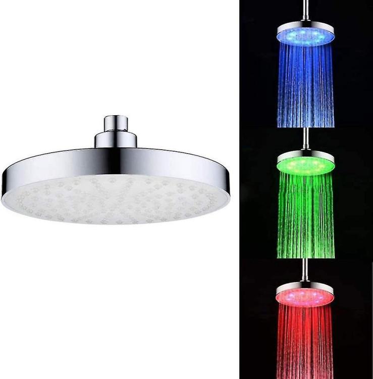 LED-Duschkopf Multicolor Transparent Farbtherapie Bad | 22cm-Rund