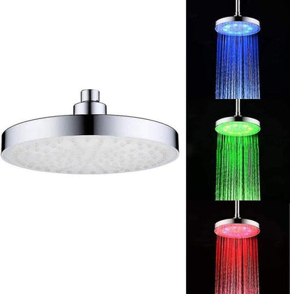 LED-Duschkopf Multicolor Transparent Farbtherapie Bad | 22cm-Rund