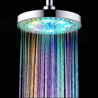 LED-Duschkopf Multicolor Transparent Farbtherapie Bad | 22cm-Rund