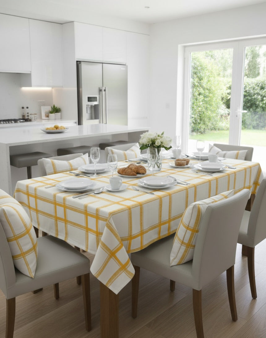 Tovaglia ZAFFIRO Cotone Jacquard Oro & Bronzo - Prodotto Artigianale Made in Italy