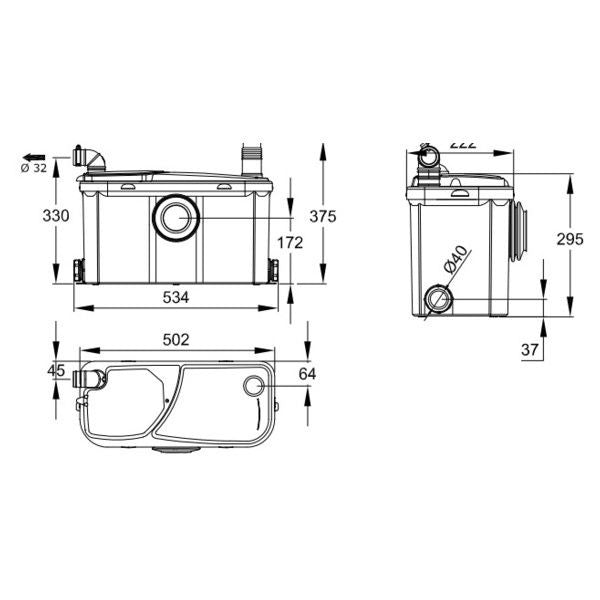 Trituratore Adattabile per Bagno Completo SFA Watersan 3