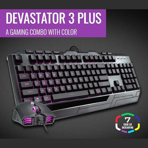 COOLER MASTER DEVASTATOR 3 PLUS KIT MECHANISCHE TASTATUR MAUS GAMING LED RGB USB