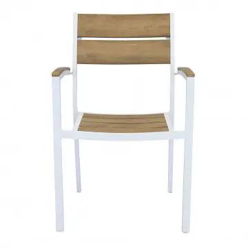 Poltrona Cayman con Struttura in Alluminio e Seduta in Polywood Teak