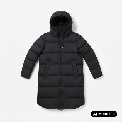 Bomboogie piumino lungo opaco con cappuccio da donna Geneva CW6630TTMST 90 nero
