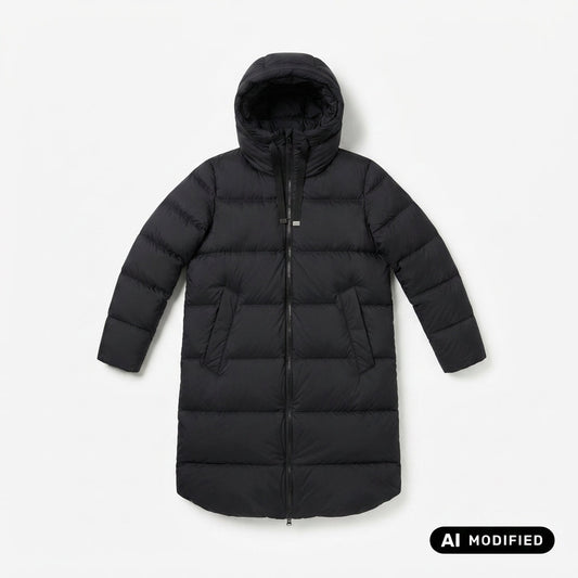 Bomboogie piumino lungo opaco con cappuccio da donna Geneva CW6630TTMST 90 nero