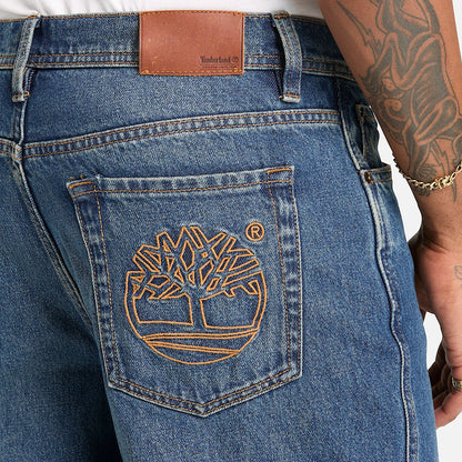Timberland Pantaloni Denim Ricamati Sandown Uomo TBC0YH2XA11 Blu