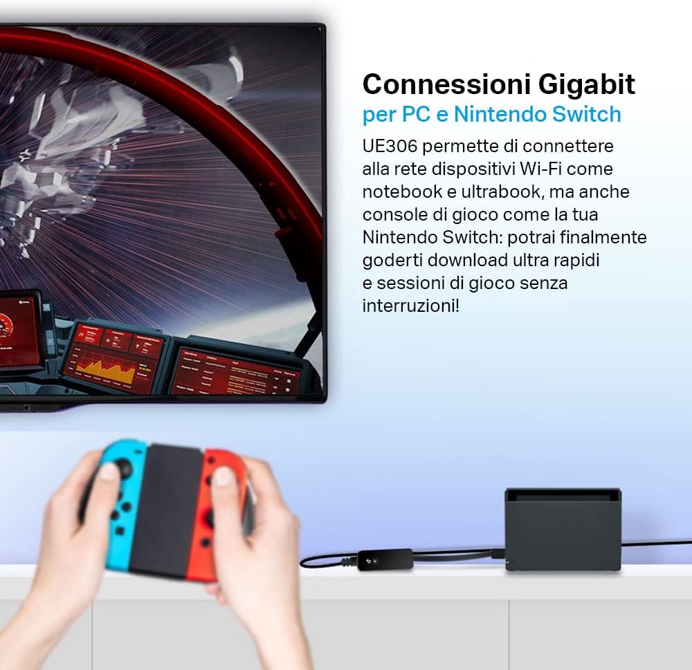 UE306 Adattatore di Rete da USB 3.0 a Gigabit Ethernet