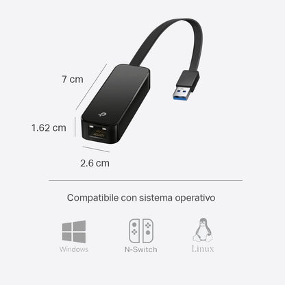 UE306 Adattatore di Rete da USB 3.0 a Gigabit Ethernet