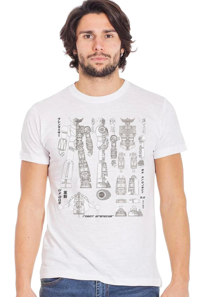 T-Shirt Ufo Robot - Cotone Fiammato Biologico Uomo