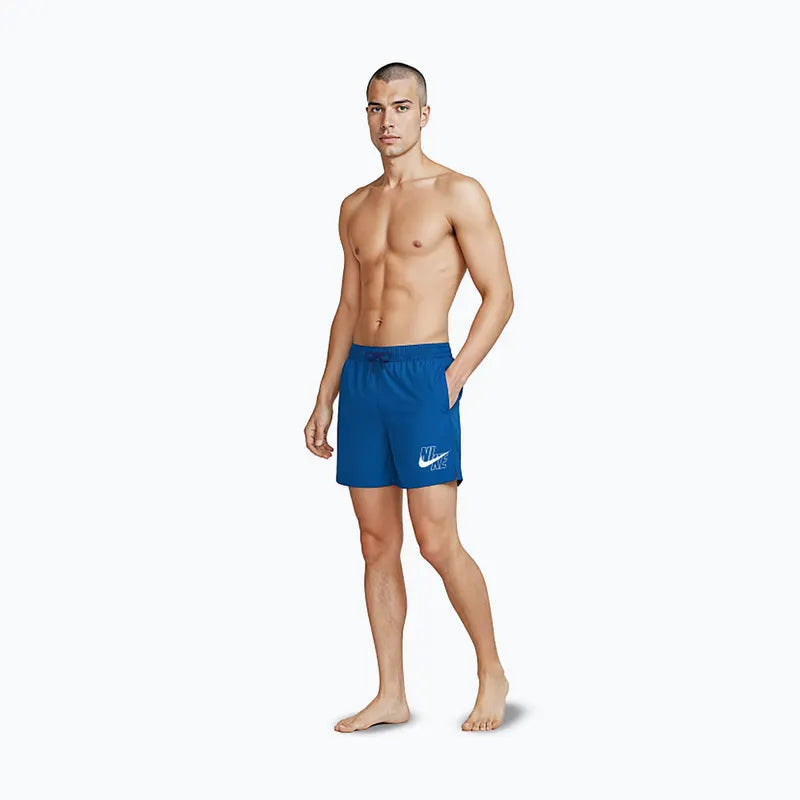 Nike Pantaloncino Mare Uomo 5" Volley Logo Lap Blu Royal - NESSG574-494