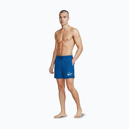 Nike Pantaloncino Mare Uomo 5" Volley Logo Lap Blu Royal - NESSG574-494