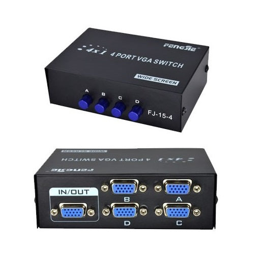 VGA-Umschalter 4 Eingänge 1 Ausgang Selector LCD TFT Video Monitor PC