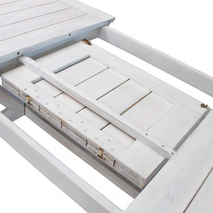 Tavolo allungabile Bali 150/200 x 90 in legno di acacia bianco