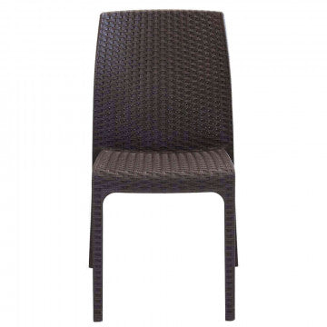 Sedia Virginia - Seduta in Wicker con Struttura in Plastica Stampata