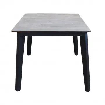 Tisch Cancun 180 x 90, Gestell aus anthrazitfarben pulverbeschichtetem Aluminium und Platte aus dunkelgrauem Laminat