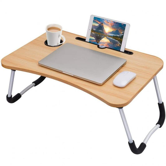 Foldable Bedside Table Breakfast Tray Study Tablet PC Laptop Wood