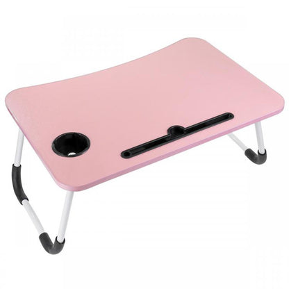 Faltbarer Betttisch Tablett Frühstück Lese- und Schreibtisch Laptop-Tisch Holz Rosa