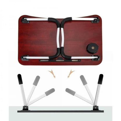 Tavolino Pieghevole Da Letto Vassoio Colazione Studio Tablet Pc Notebook Legno