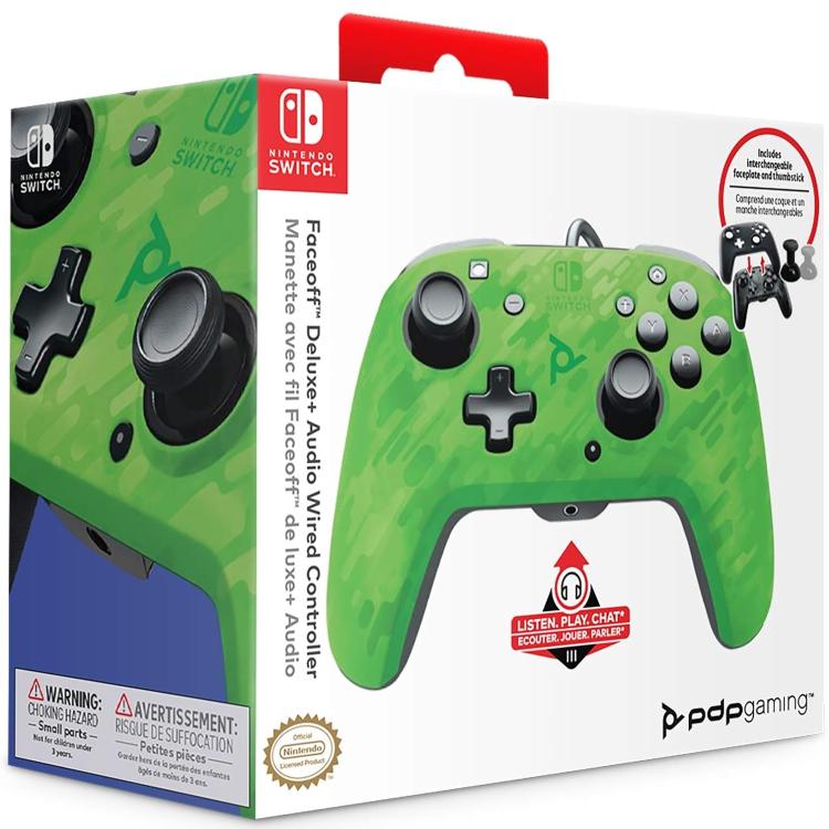 PDP Controller Wired Nintendo Switch Kabelgebunden Faceoff Deluxe Audio Grün