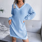 Knitted V-neck dress