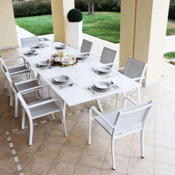 Tavolo rettangolare Zante allungabile 200/300 x 110 in alluminio