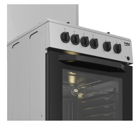 BEKO GASHERD 4 BRENNER ELEKTROOFEN 54L 50x50 SILBER CSS42014FS