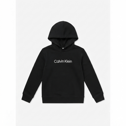 Calvin Klein felpa con cappuccio junior con logo stampato LV1CKTJB09T BEH nero