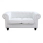 Chesterfield sofa in white or vintage brown faux leather, 2 or 3 seater
