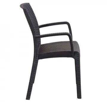 Poltrona Indiana - Sedia per esterni in wicker con struttura plastica stampata, dimensioni cm 57 x 59 x 86 h.