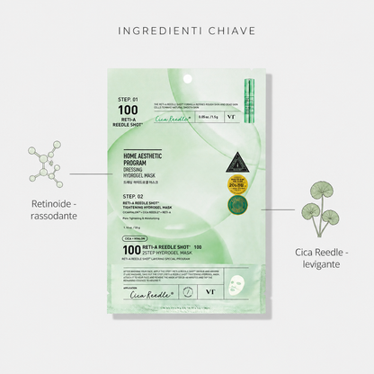VT Cosmetics Reti-A Reedle Shot 100 2-Step Hydrogel Mask – Maschera Viso Rassodante