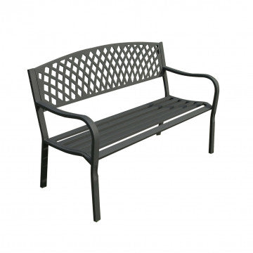 Panchina in acciaio verniciato antracite 128x56x85 cm peso 18 kg