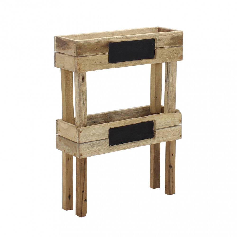 Fioriera Alyssia - legno di mogano, forma rettangolare 42x15x30cm