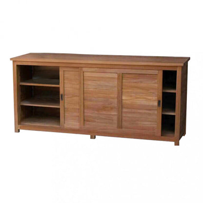 Mobile Weston 200 x 60 Marrone in Legno Teak massiccio - Mobile con 2 Ante Scorrevoli