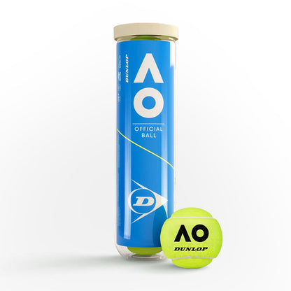 Dunlop Australian Open 601602 Palline Tennis Gialle Tubo 4 – Ufficiale Grand Slam ITF
