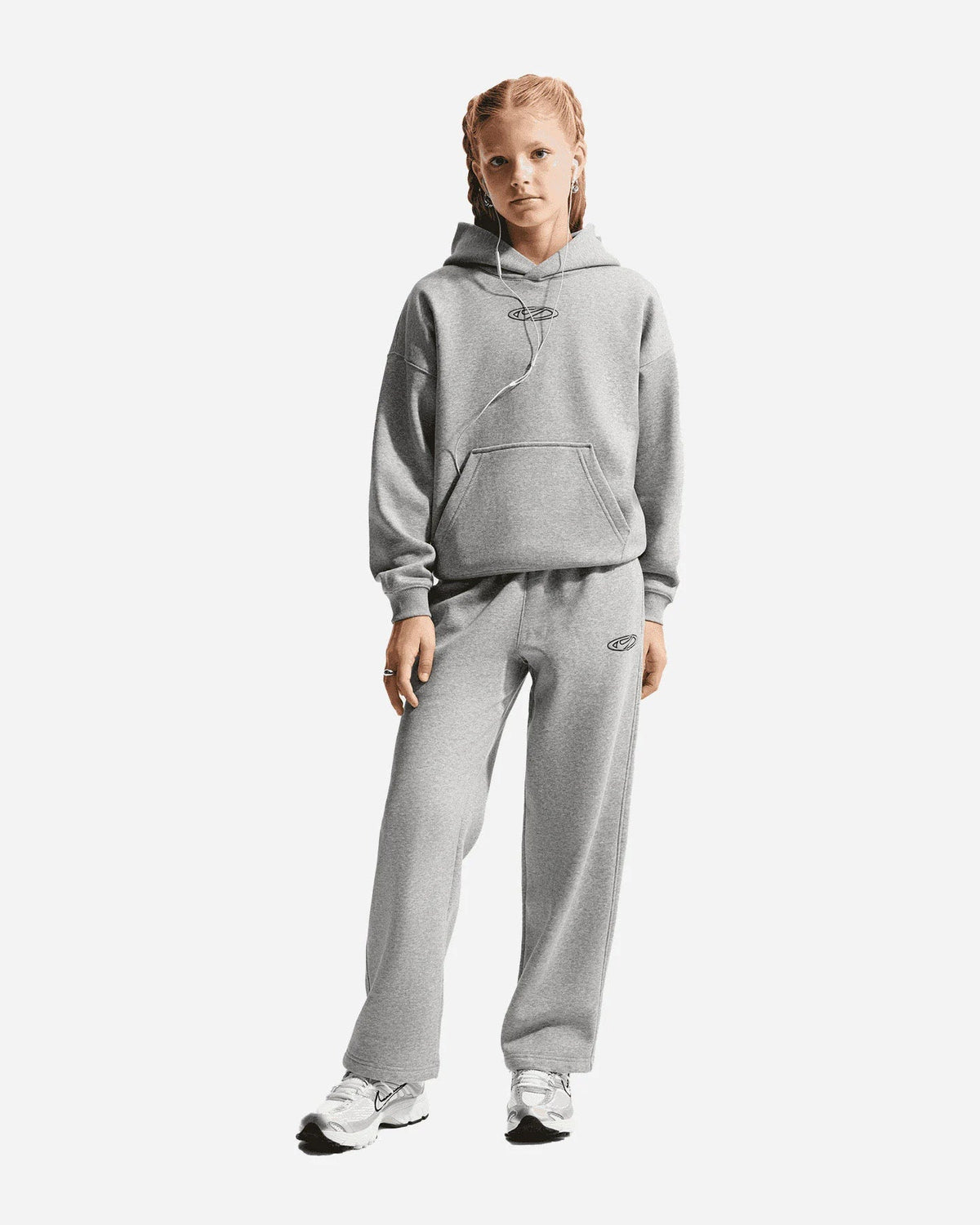 Nike Felpa Junior Club Fleece IO1683-063 Grigio - Felpa Bambino con Cappuccio