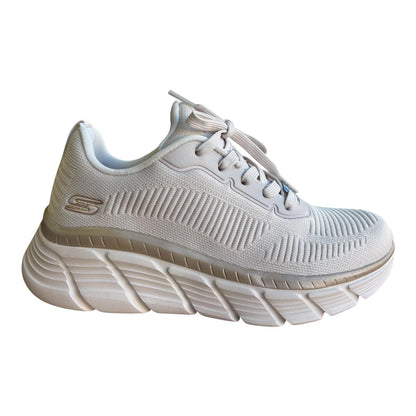 Skechers scarpa sneakers da donna Bobs B Flex HI-Flying HI 117385-WTGD bianco-oro