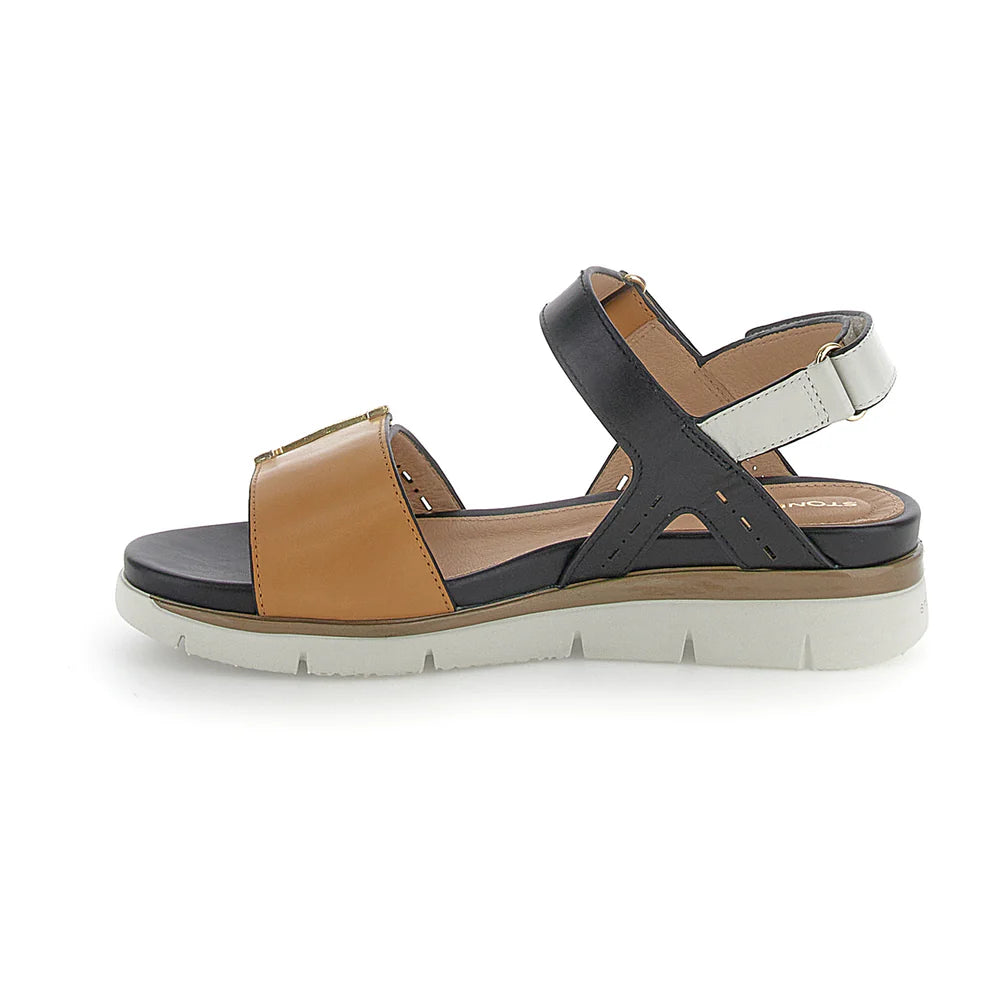 Stonefly ELODY 24 Sandalo Donna Bianco Pelle Blusoft Tacco 4cm - 220834-BSD