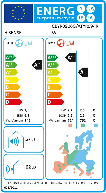 Condizionatore Hisense 9000BTU WiFi Classe A++
