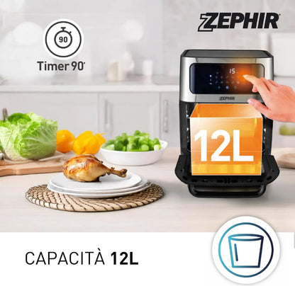 Friggitrice ad Aria Multifunzione 12L 1800W Display Touch