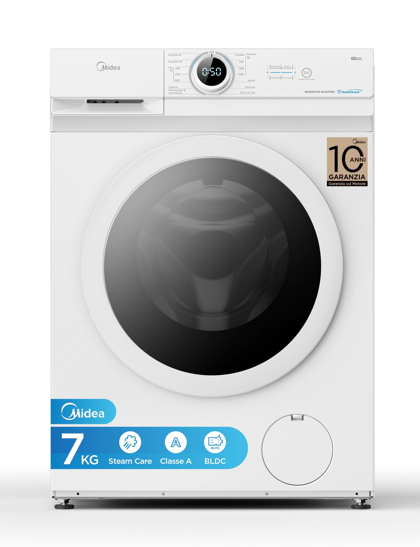 Waschmaschine Slim 7 kg Midea 1200 U/min Weiß