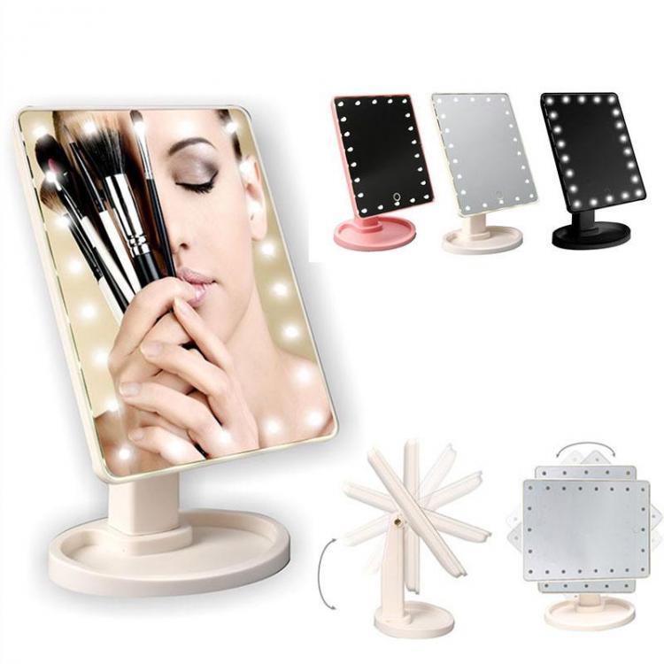 Beleuchteter Kosmetikspiegel 16 LED Tragbarer Make-up-Spiegel 180° Kosmetik und Ästhetik