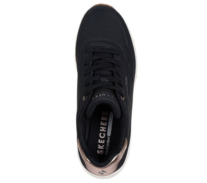 Skechers scarpe sneakers donna Uno Wedge - HI Steps 177520/BLK nero
