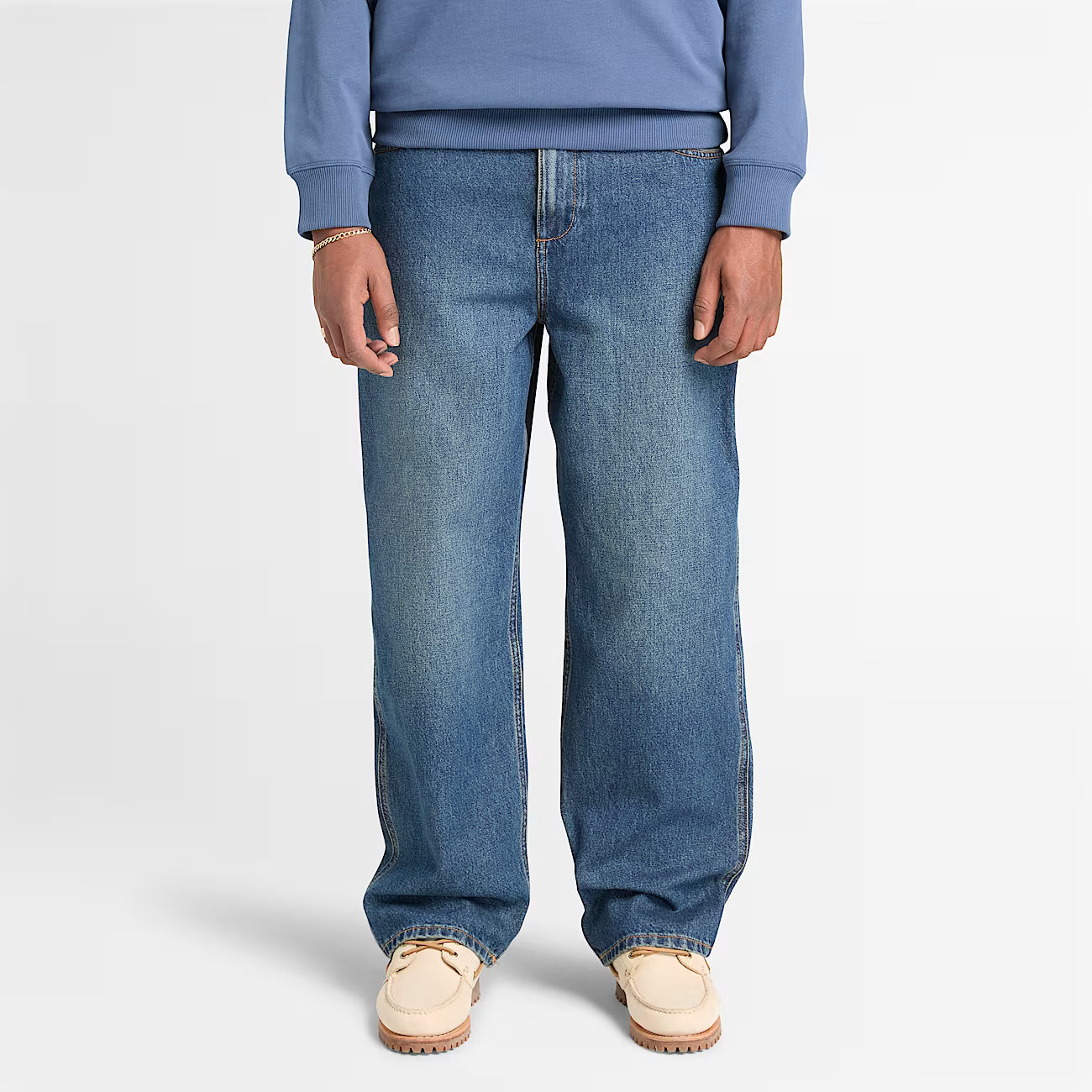 Timberland Pantaloni Denim Ricamati Sandown Uomo TBC0YH2XA11 Blu