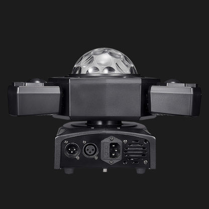 Luce laser DJ a 3 bracci con sfere disco, fasci RGB e DMX