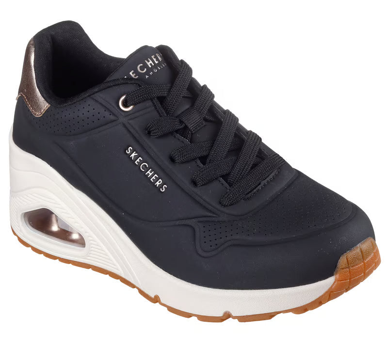 Skechers scarpe sneakers donna Uno Wedge - HI Steps 177520/BLK nero