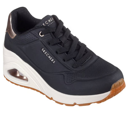 Skechers scarpe sneakers donna Uno Wedge - HI Steps 177520/BLK nero
