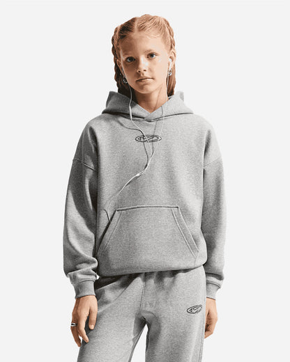 Nike Felpa Junior Club Fleece IO1683-063 Grigio - Felpa Bambino con Cappuccio