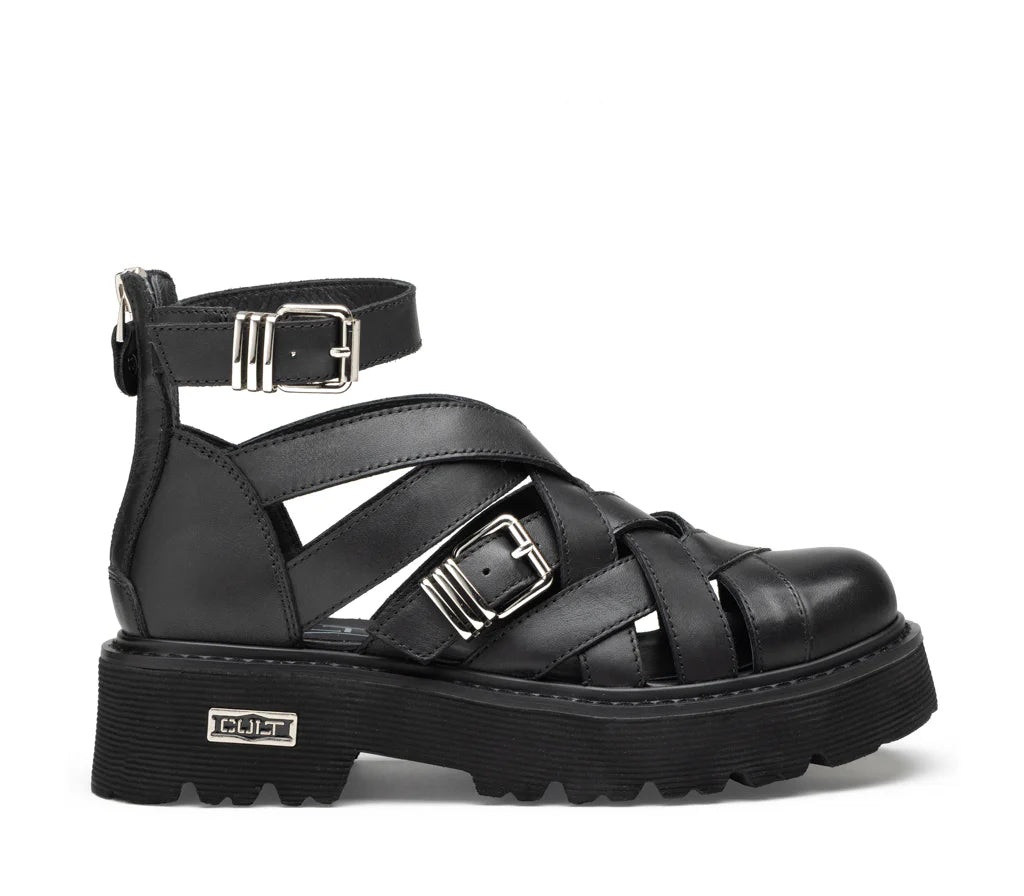 Cult Sandalo Donna SLASH CLW469400 Nero - Pelle Platform Fibbie Glam-Rock