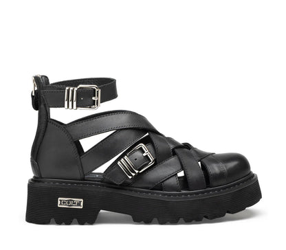 Cult Sandalo Donna SLASH CLW469400 Nero - Pelle Platform Fibbie Glam-Rock
